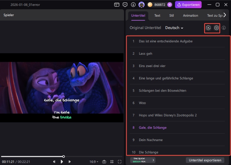 Edimakor Netflix-Videos Untertitel bearbeiten