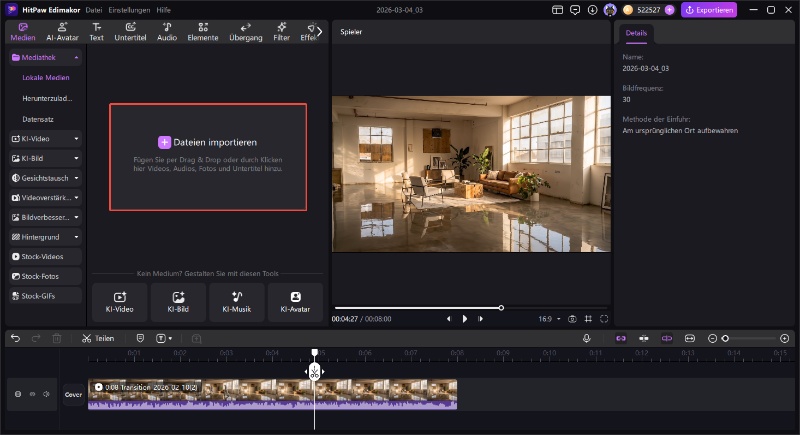 Echo aus Video entfernen mit KI in Edimakor