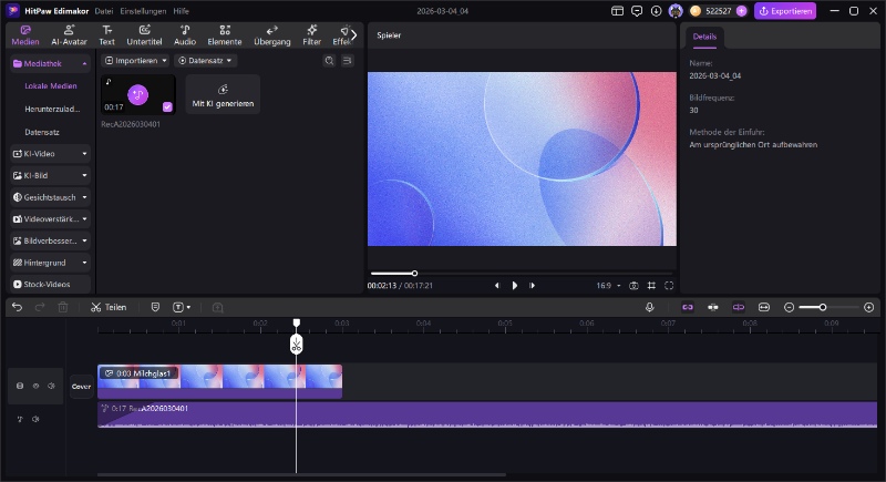 Audio bearbeiten und Echo entfernen in Edimakor