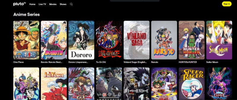 Pluto TV  Anime 