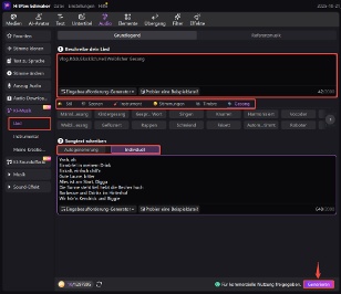 Edimakor Eingabefeld für KI-Musik