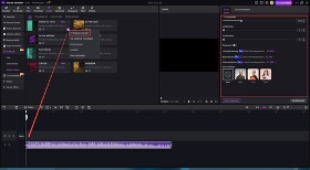 Edimakor Musikbearbeitung mit generiertem Song in der Timeline und Projektansicht