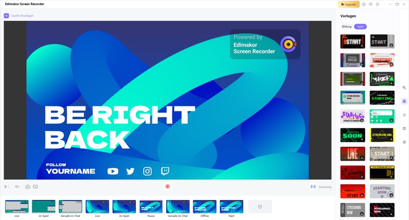 Edimakor Screen Recorder Aufnahmeprogramme für PC