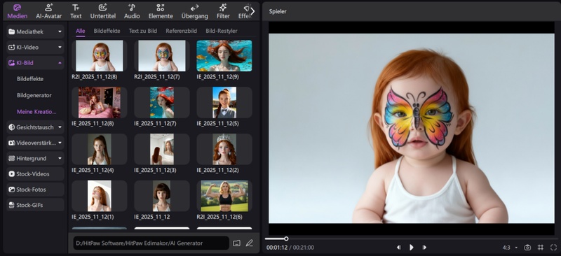 Finden Sie das gerade generierte Bild