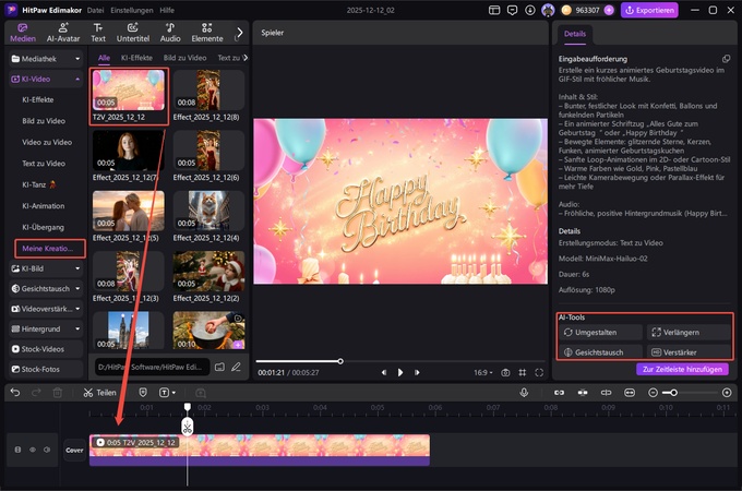 gif geburtstag kostenlos mit Edimakor