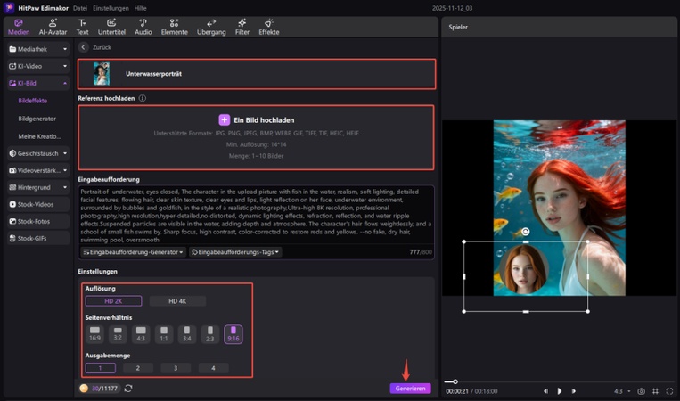 Klicken Sie auf „Generieren“
