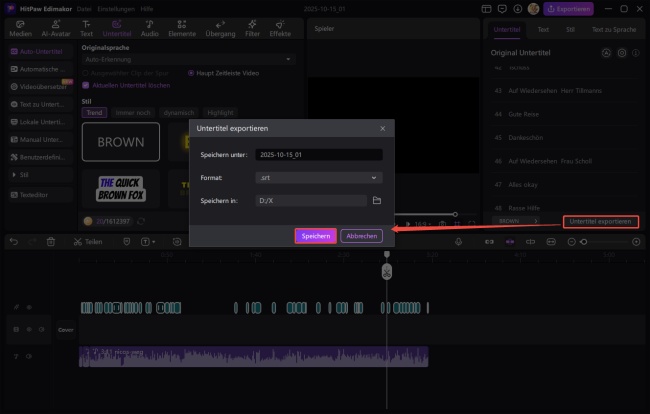 Projekt speichern für spätere Nutzung