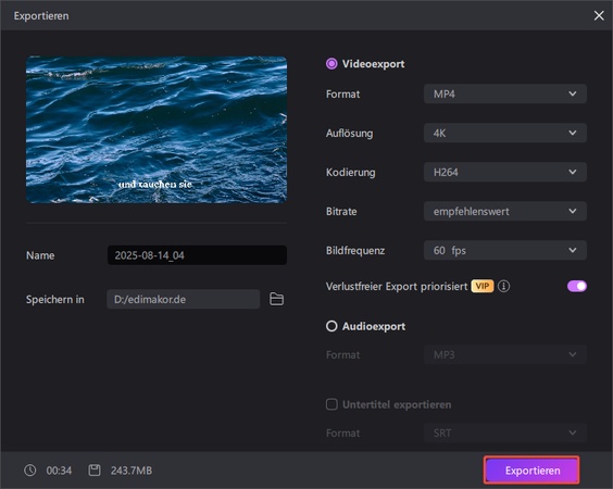 Keynote: Video in Schleife abspielen