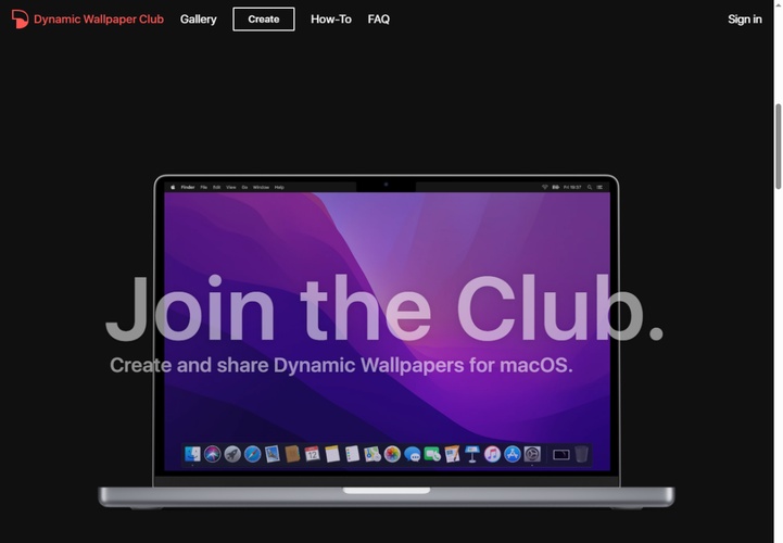 Dynamic Wallpaper Club mit dynamischen Hintergrundbildern für Mac