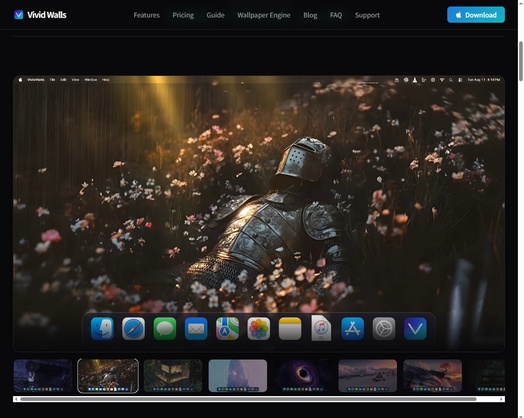 Vivid Walls mit animiertem Wallpaper auf dem Mac