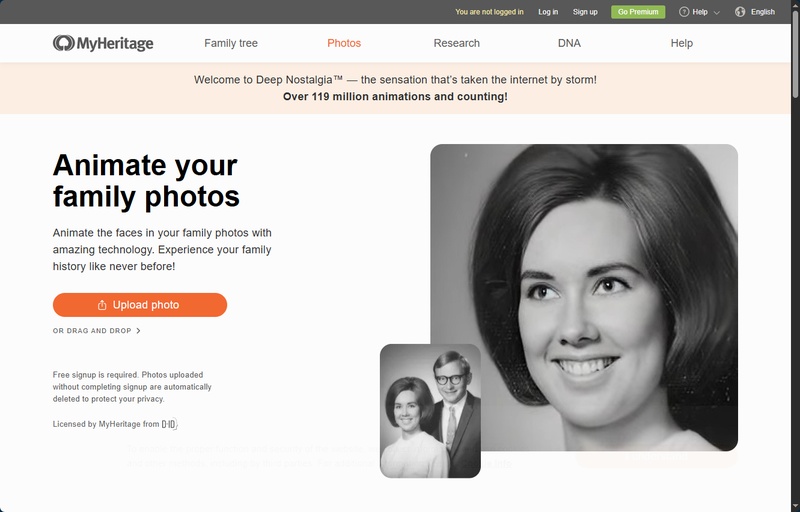 alte bilder zum leben erwecken mitMyHeritage Deep Nostalgia