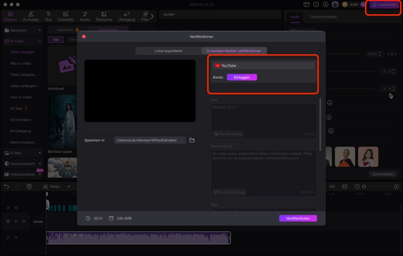 video export musik für youtube lizenzfrei
