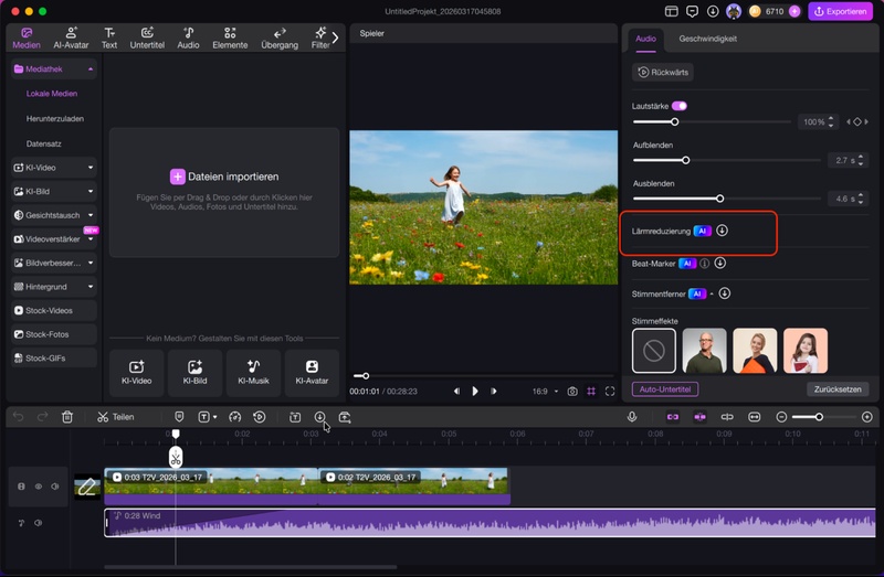 rauschen im video reduzieren einstellung
