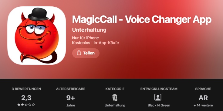magiccall verändert stimme live im anruf
