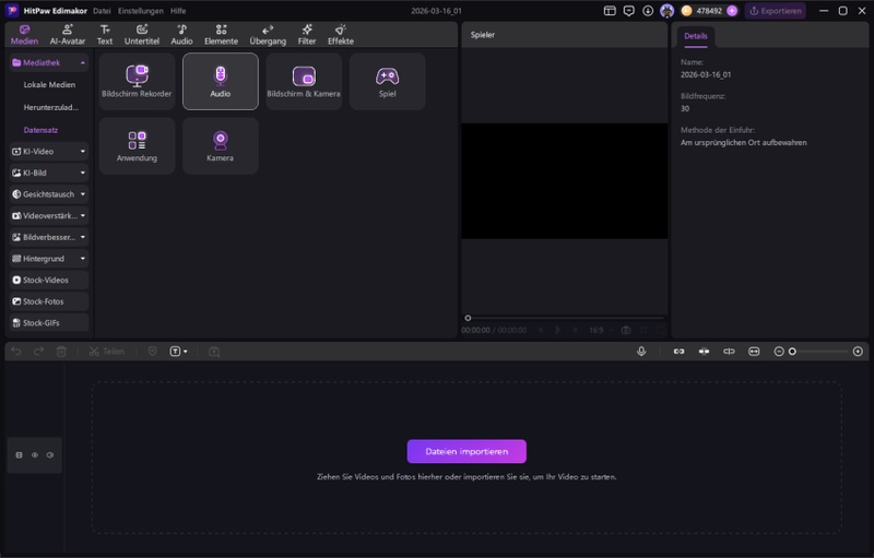 Musik aufnehmen mit Edimakor