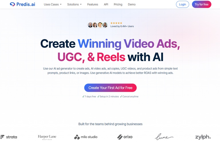 Predis ai Benutzeroberfläche für automatisierte Social Media Ads