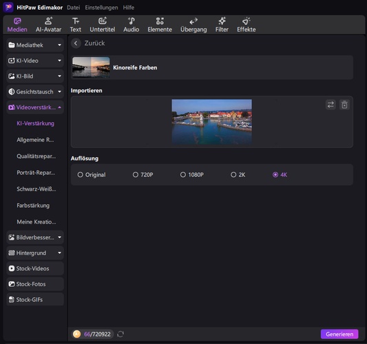 Videofarben verbessern und Sättigung anpassen
