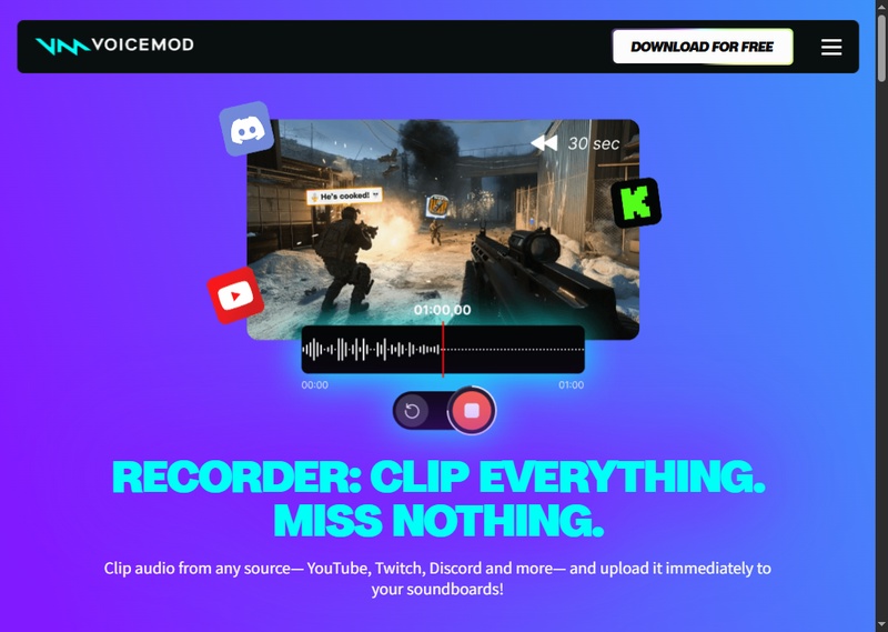 Voicemod Clips mit Stimmeffekten für Social Videos