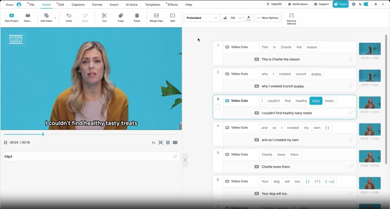 Vrew Videobearbeitung und KI Avatar kostenlos testen