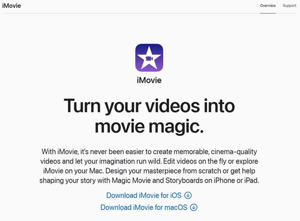 iMovie auf dem Mac mit Fotos und Hintergrundmusik in der Timeline