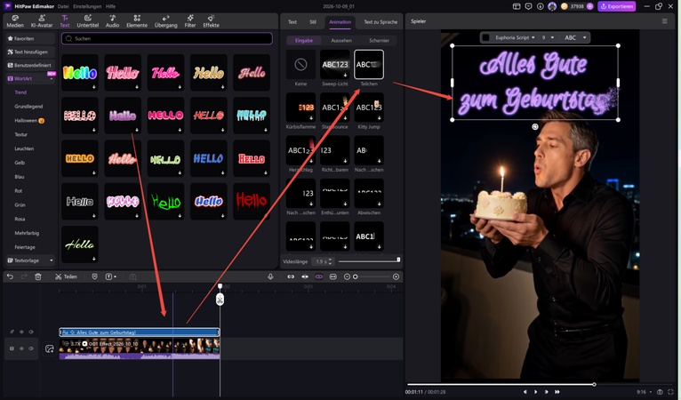 edimakor text animation geburtstag gif