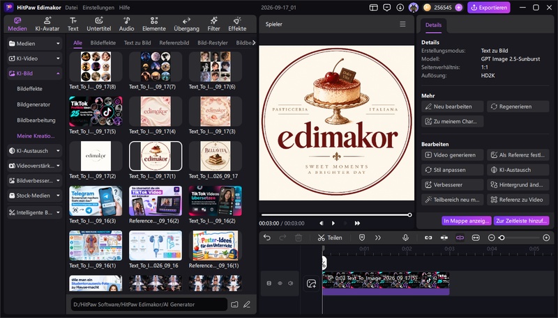Generiertes TikTok-Profilbild unter Meine Kreationen in Edimakor