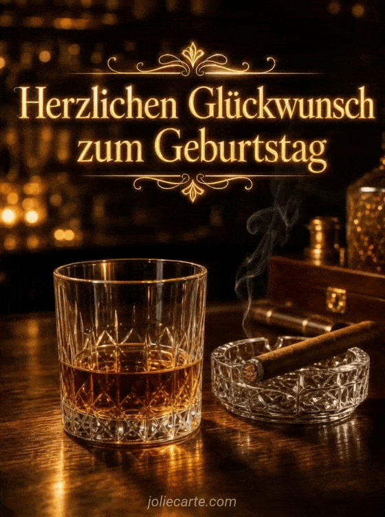 whiskey zigarre geburtstag gif stilvoll