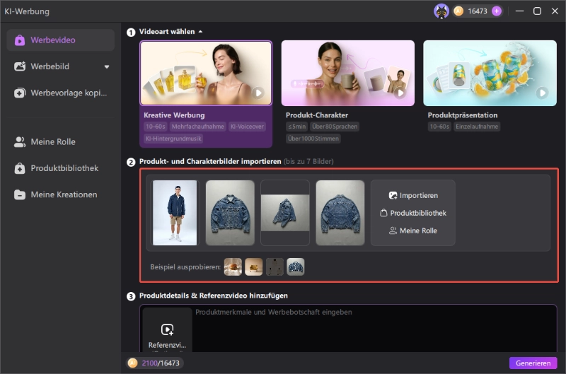 Produkt- und Modellbilder hochladen