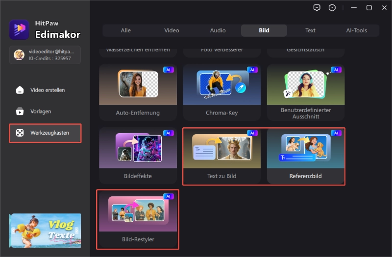 Öffne das Referenzbild-Tool