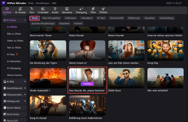 Wählen Sie den KI-Muskelfilter