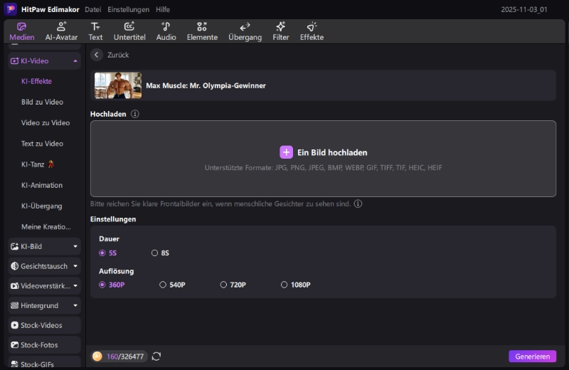 Bild hochladen für Muskelfilter