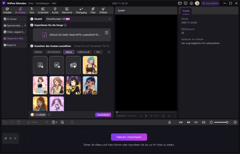 Schritt 2: Audio hochladen und Bild singen lassen
