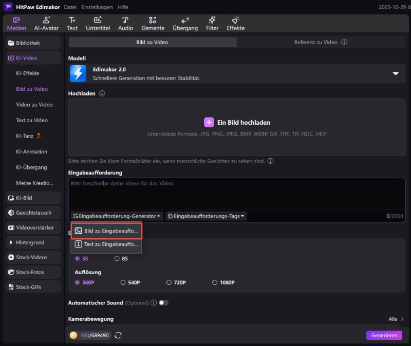  Bild zu prompt generator offen