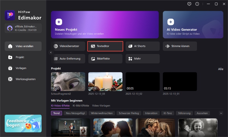 Text für das textbasierte Editing auswählen