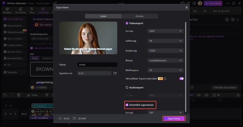 edimakor Untertitel generieren