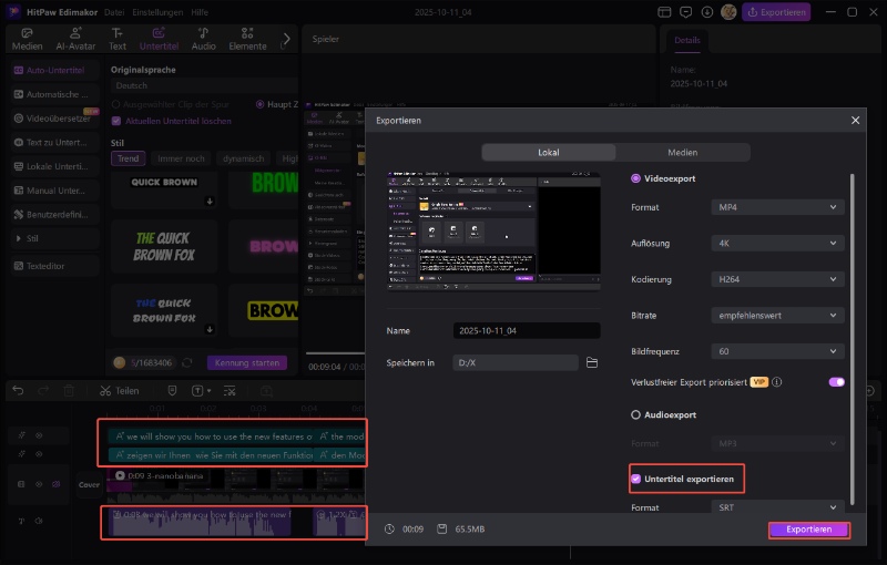 Übersetze deutsche Videos ins Spanische – Anleitung Schritt 3