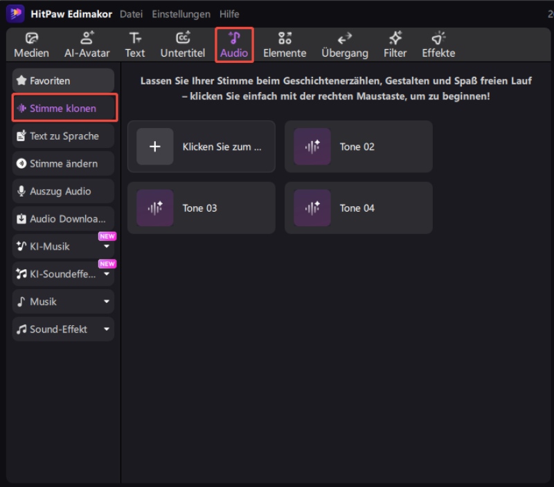 Edimakor Voice Clone Zugriff – Text-zu-Sprache Schritt 2