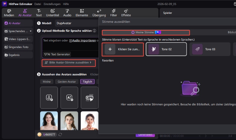 Edimakor Voice Clone Zugriff – KI-Avatar Text-zu-Sprache