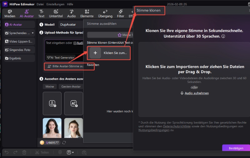Edimakor Voice Clone Zugriff – Untertitel und Videoübersetzer