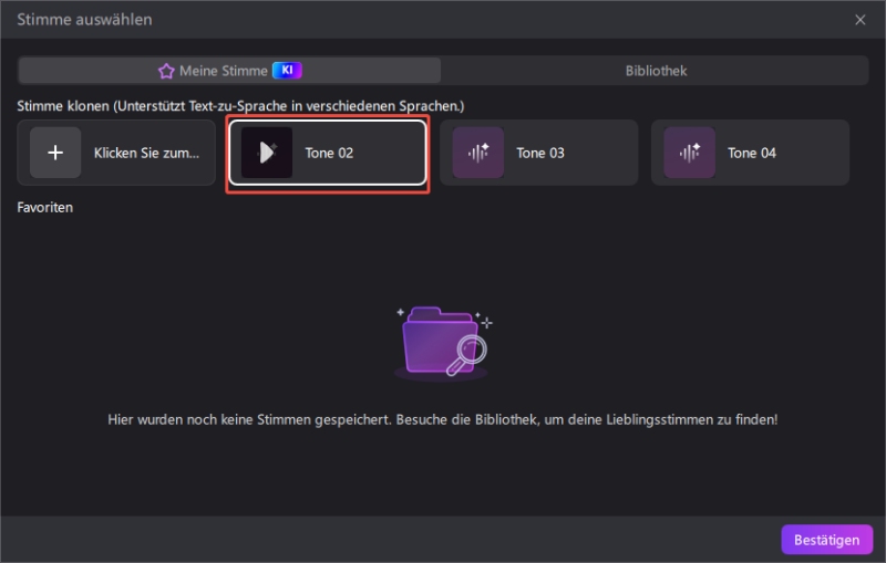 Edimakor Voice Clone – Geklonte Stimme in Text-zu-Sprache anwenden