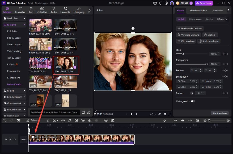KI Video Vorschau anzeigen