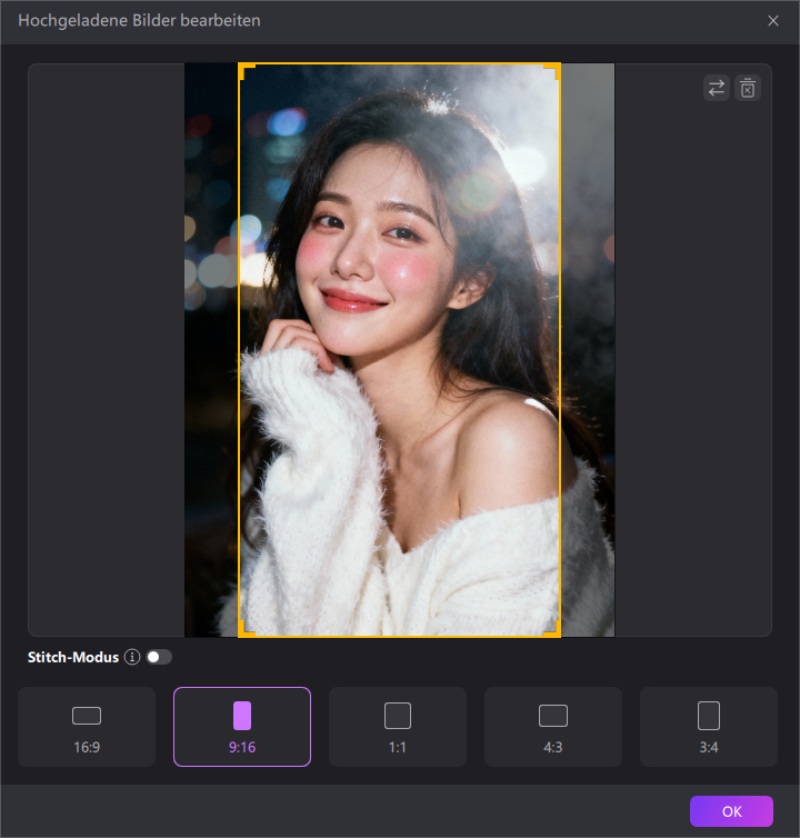 Bild importieren für KI Videoerstellung
