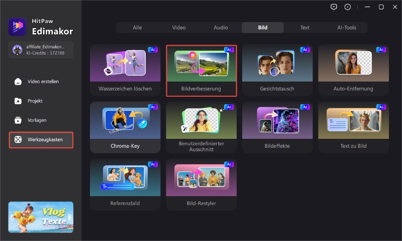 KI-Bildverbesserer in Edimakor starten