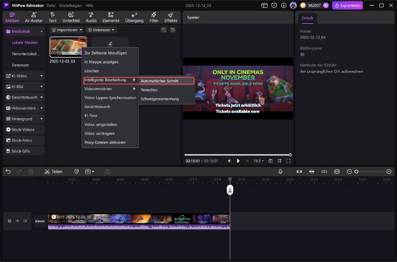 KI Video Enhancer Startbildschirm