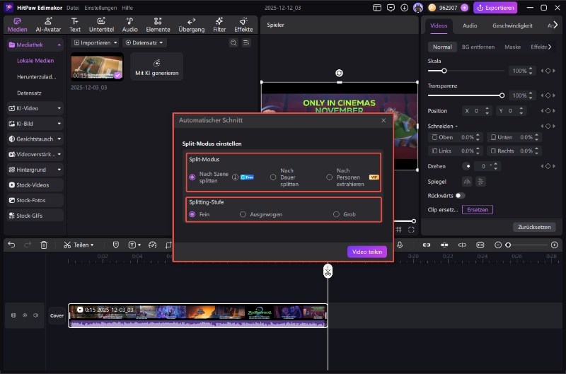 KI Video Enhancer Startbildschirm