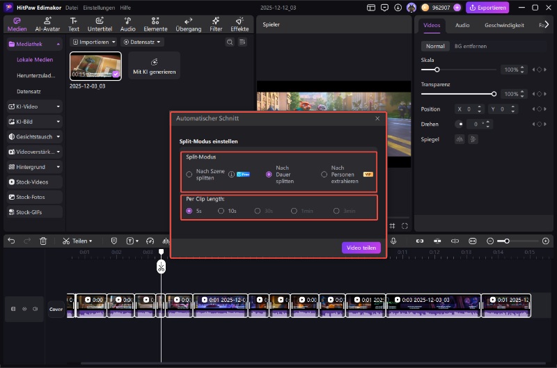 Standort des Video-Verbesserungstools