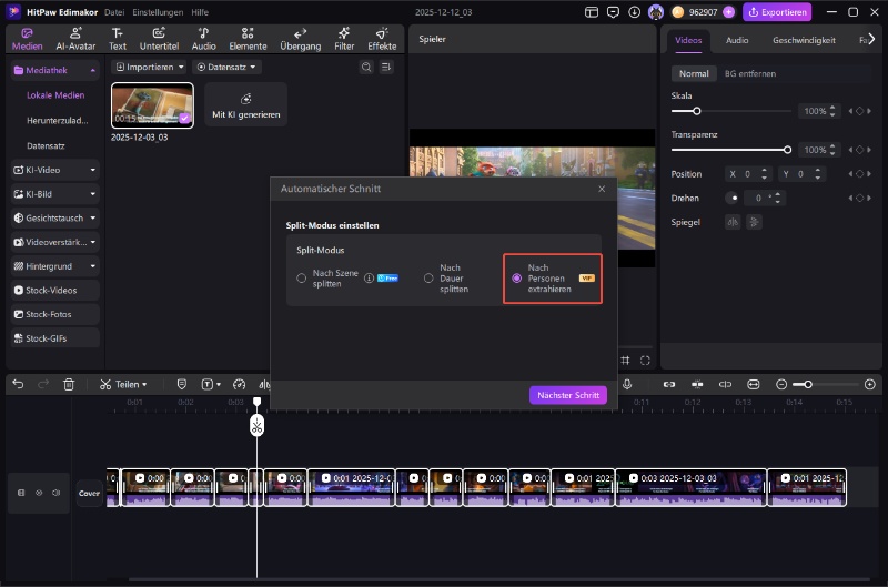 Standort des Video-Verbesserungstools