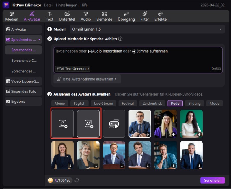 AI Talking Photo Generierung in Edimakor – Verarbeitung und Ergebnis
