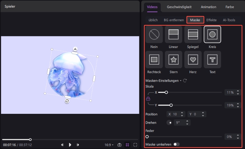 keyframe-video-maske