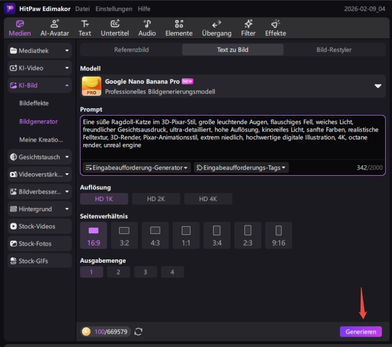 KI Face Swap starten – Bild generieren mit einem Klick